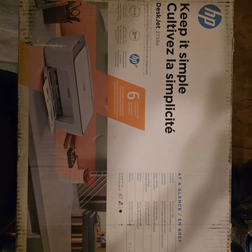 HP DeskJet 2755e Printer Box